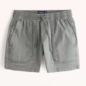 Abercrombie & Fitch 5 inch court shorts elastic drawstring waist sz M green